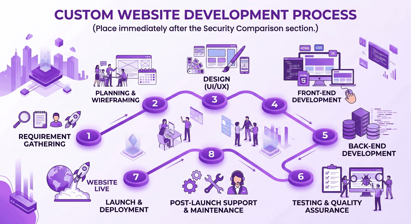 WordPress vs Custom Website – Complete Business Guide 2026 4 Custom Website Development Process